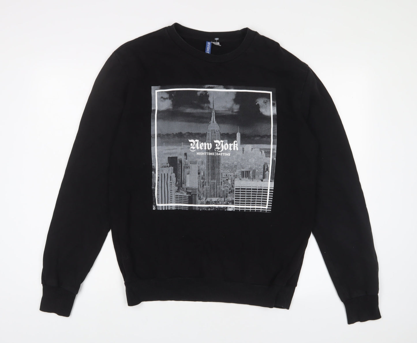 Mens UK Size M H&M Black Pullover Sweatshirt