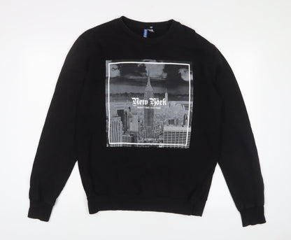 Mens UK Size M H&M Black Pullover Sweatshirt