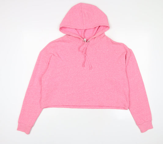 H&M Womens Pink Polyester Pullover Hoodie Size L Pullover
