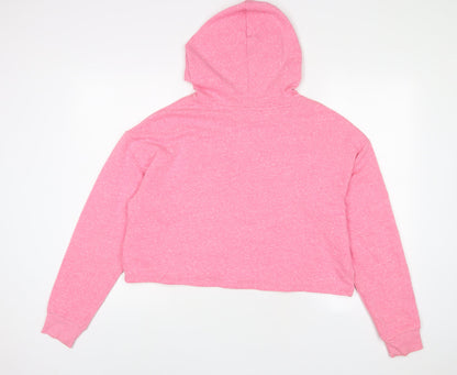 H&M Womens Pink Polyester Pullover Hoodie Size L Pullover