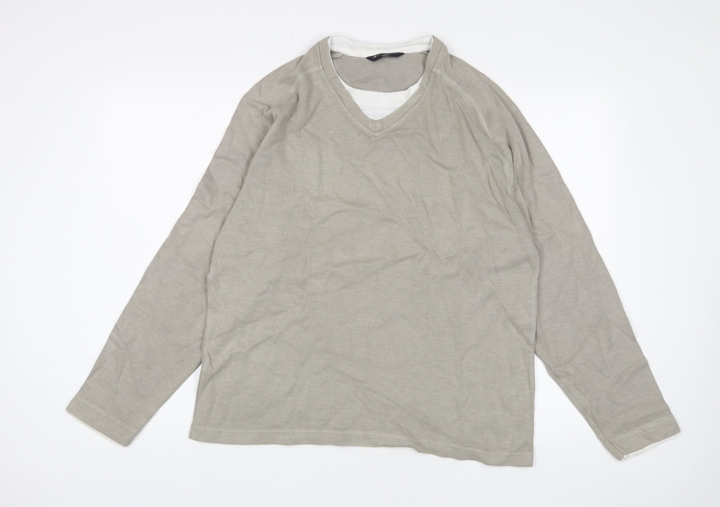 Mens UK Size M Blue Harbour Grey Pullover Sweatshirt