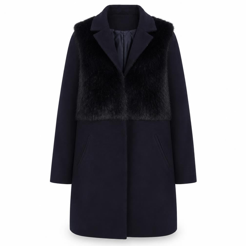 Topshop Womens Blue Overcoat Coat Size 6 Snap