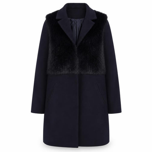 Topshop Womens Blue Overcoat Coat Size 6 Snap