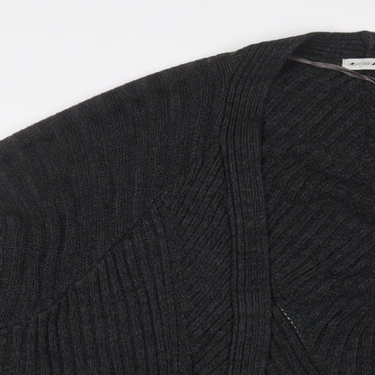 Light before dark Womens Grey V-Neck Acrylic Cardigan Jumper Size XS - Open