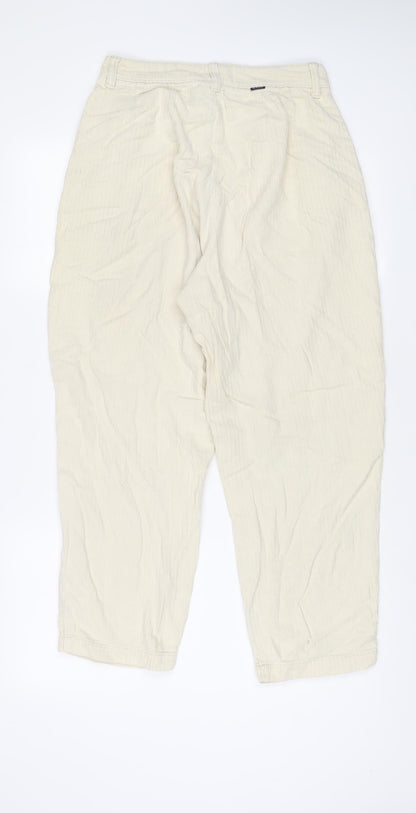 RVCA Womens Beige Cotton Trousers Size 26 in L25 in Regular Zip