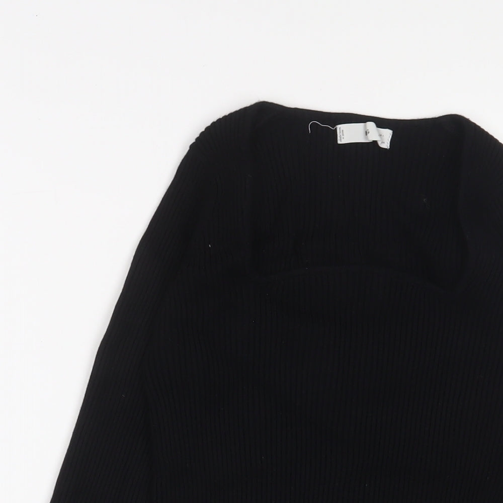 Womens UK Size L Mango Black Pullover Jumper