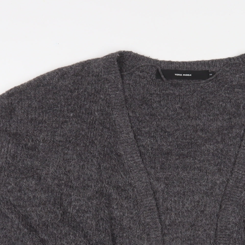 Womens UK Size XS VERO MODA Grey Cardigan Jumper