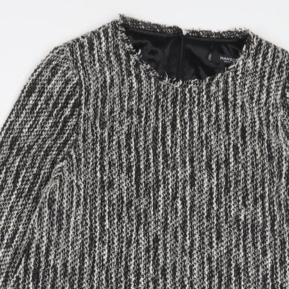 Mango Womens Grey Polyester Jumper Dress Size S Crew Neck Zip