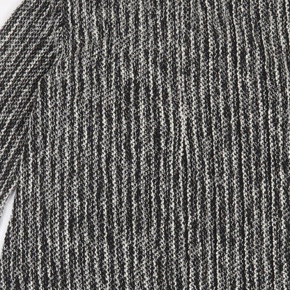 Mango Womens Grey Polyester Jumper Dress Size S Crew Neck Zip