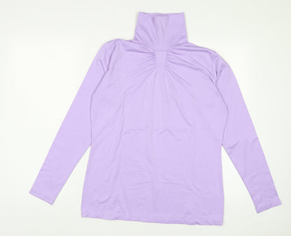 Womens UK Size 14 Green Lamb Purple Basic T-Shirt