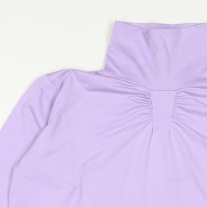 Womens UK Size 14 Green Lamb Purple Basic T-Shirt