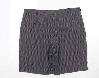 PGA TOUR Mens Grey Check Polyester Bermuda Shorts Size 38 in L10 in Regular Zip