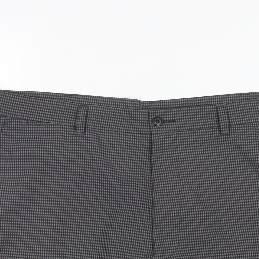 PGA TOUR Mens Grey Check Polyester Bermuda Shorts Size 38 in L10 in Regular Zip