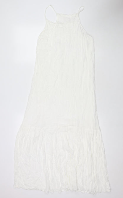 Kaffe Womens White Viscose Maxi Size 12 Square Neck Pullover