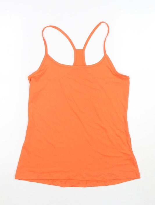 GOODMOVE Womens Orange Polyester Camisole Tank Size 12 Round Neck Pullover