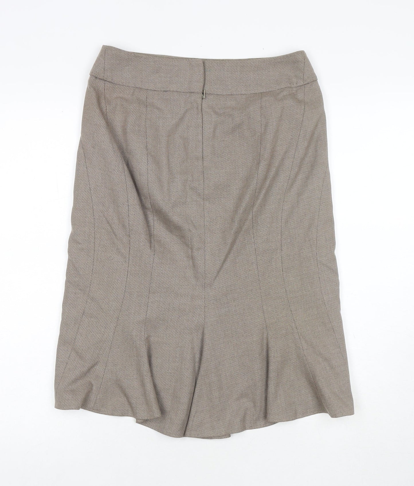 NEXT Womens Beige Polyester Trumpet Skirt Size 8 Zip