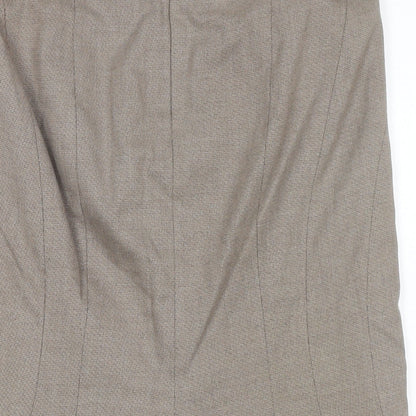 NEXT Womens Beige Polyester Trumpet Skirt Size 8 Zip