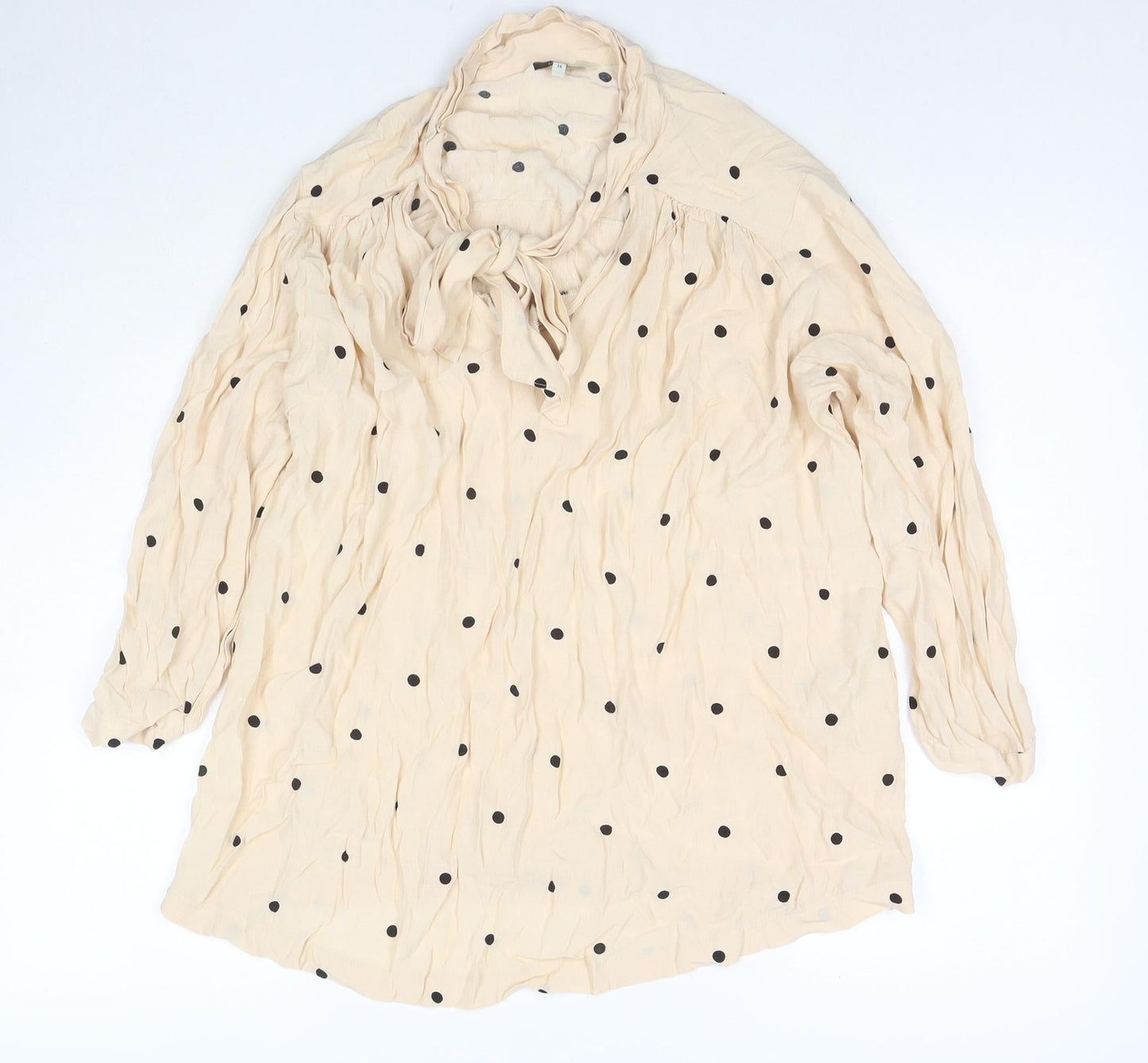 Womens UK Size 14 NEXT Beige Basic Blouse