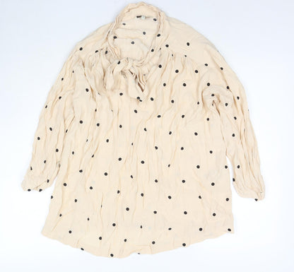 Womens UK Size 14 NEXT Beige Basic Blouse