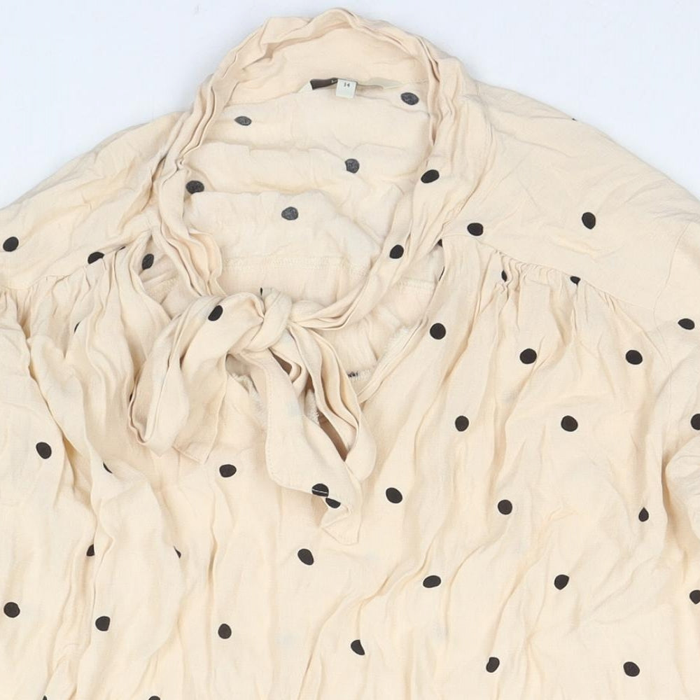 Womens UK Size 14 NEXT Beige Basic Blouse