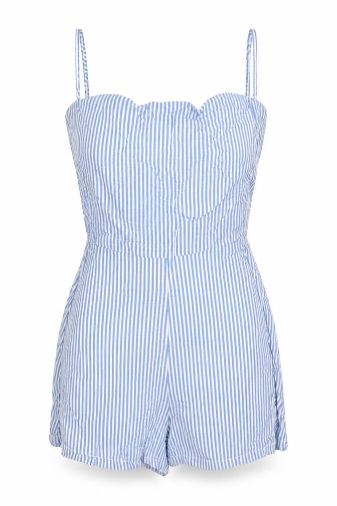 Womens UK Size 4 Divided by H&M One-Piece Blue Playsuit