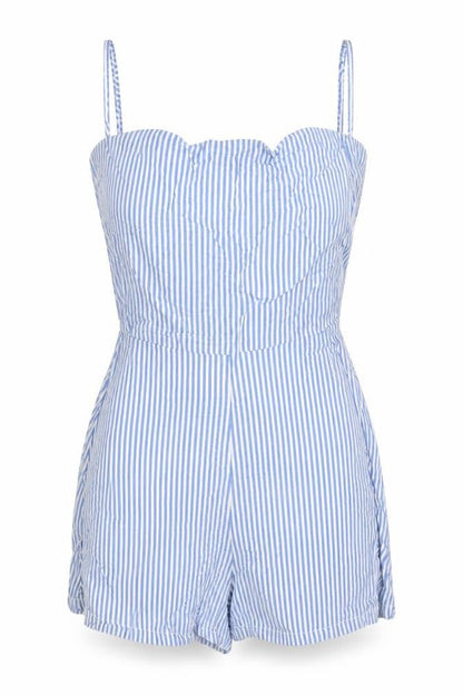 Womens UK Size 4 Divided by H&M One-Piece Blue Playsuit