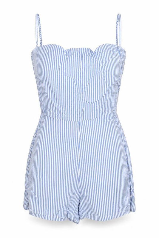 Womens UK Size 4 Divided by H&M One-Piece Blue Playsuit