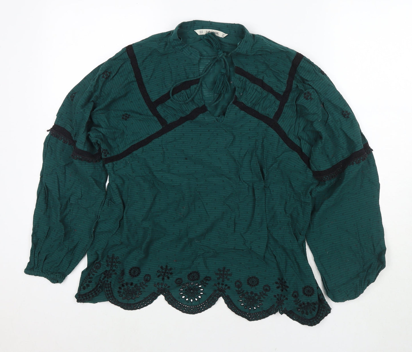 Womens UK Size XS Zara Blue Basic Blouse