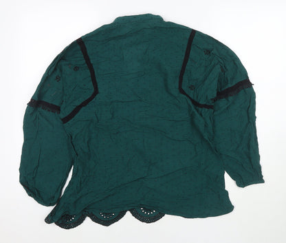 Womens UK Size XS Zara Blue Basic Blouse