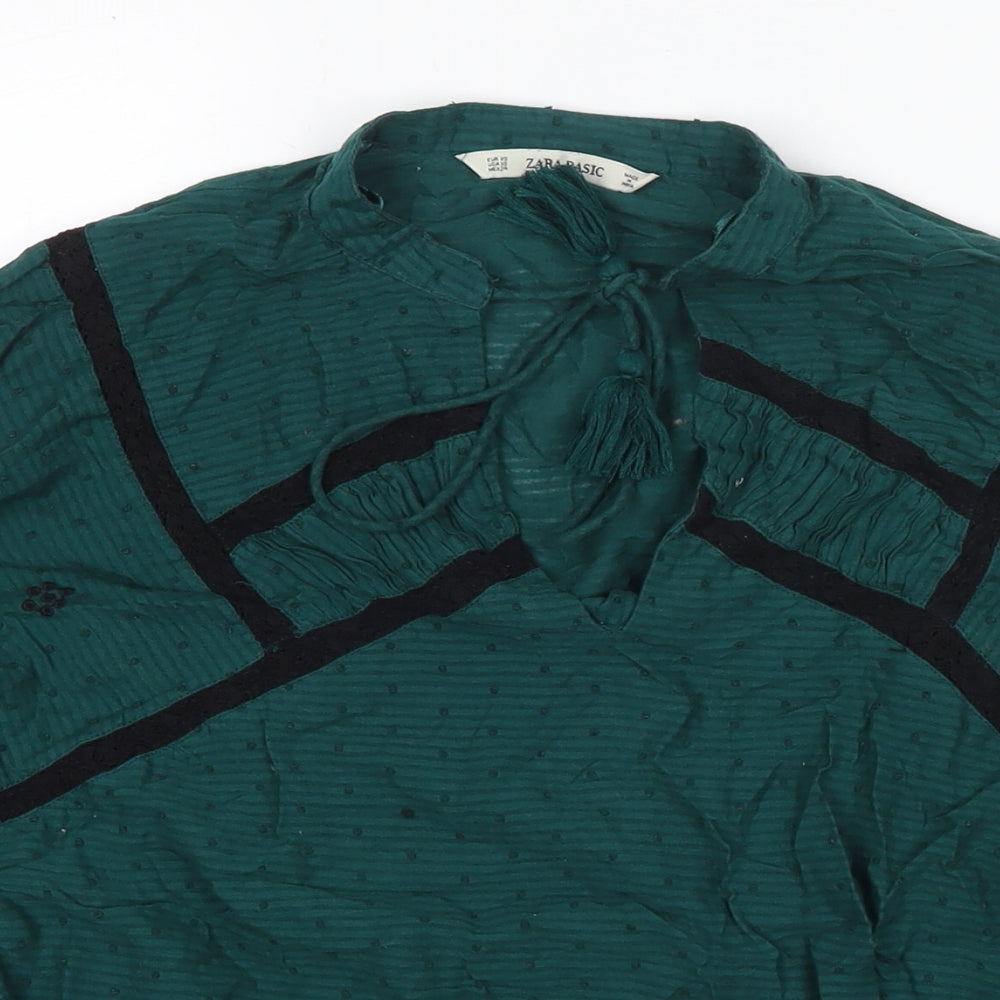 Womens UK Size XS Zara Blue Basic Blouse