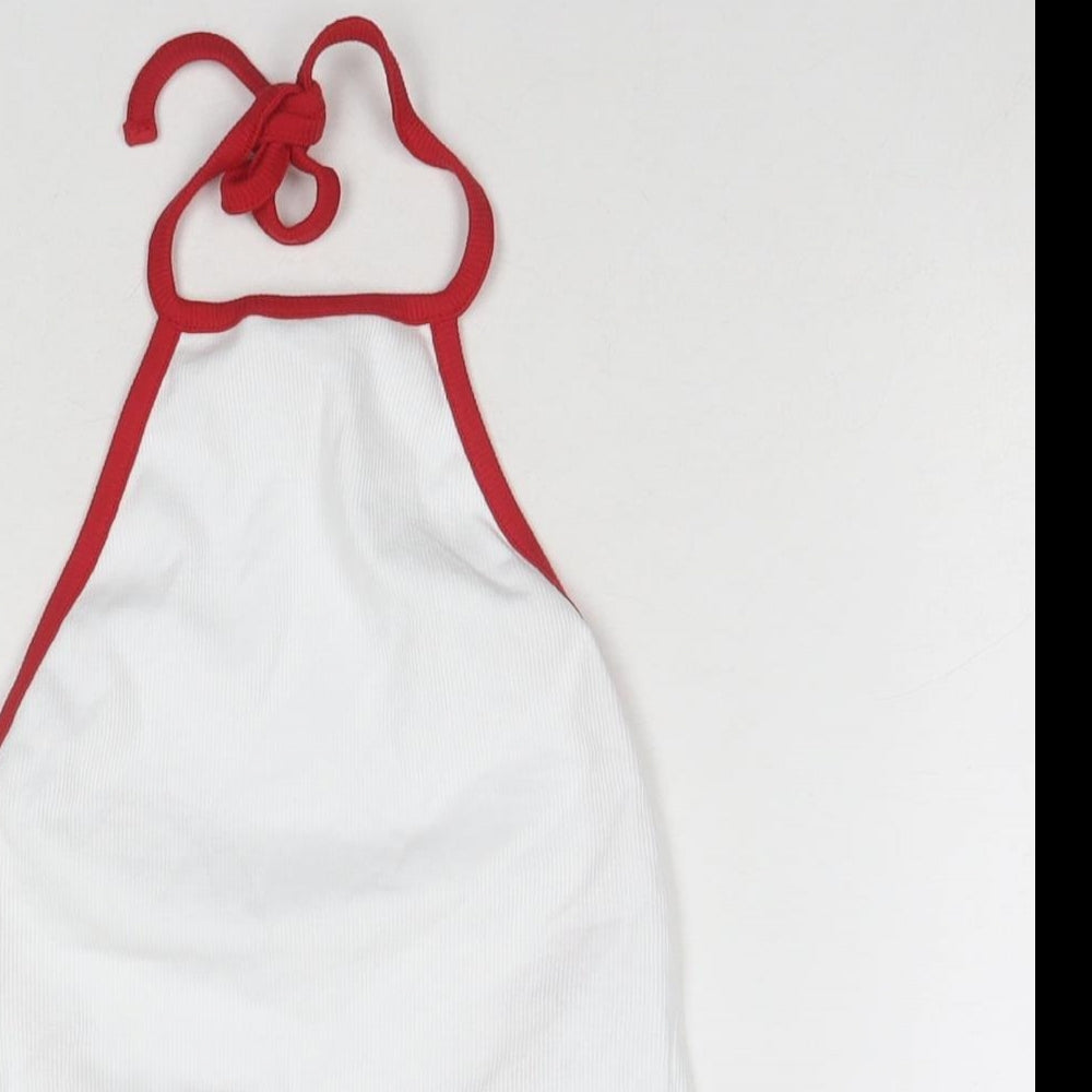 Womens UK Size 6 ASOS White Cropped Tank