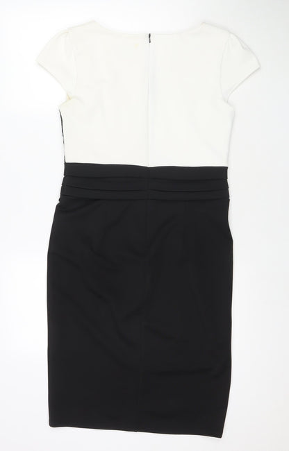 Jessica Womens Multicoloured Colourblock Polyester A-Line Size 12 Round Neck Zip