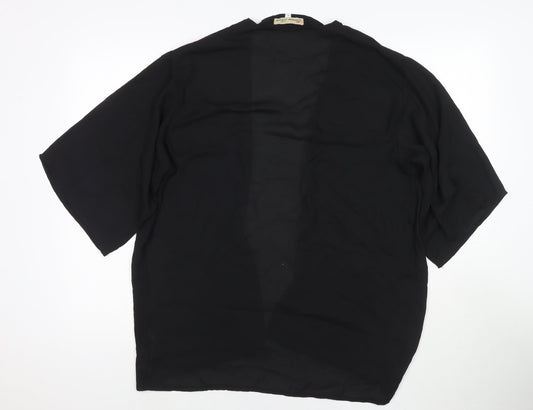 Womens UK Size 8 Cameo Rose Black Cape Jumper