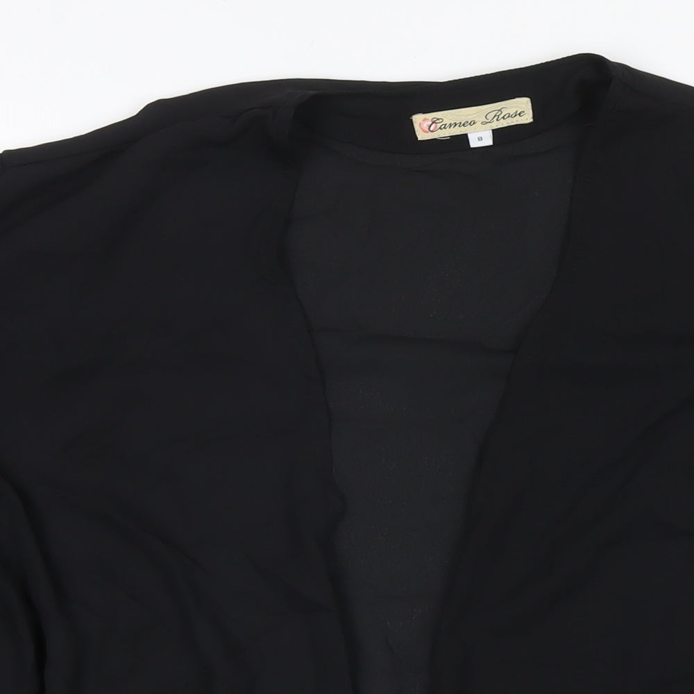 Womens UK Size 8 Cameo Rose Black Cape Jumper