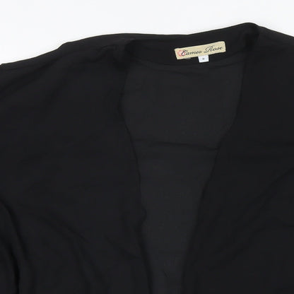 Womens UK Size 8 Cameo Rose Black Cape Jumper
