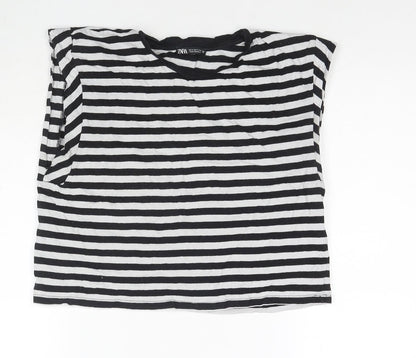 Womens UK Size M Zara Black Basic Tank