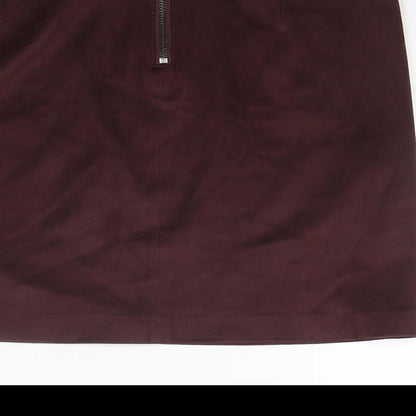 Dorothy Perkins Womens Brown Viscose A-Line Skirt Size 6 Zip