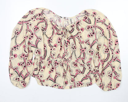 Womens UK Size 14 NEXT Beige Basic Blouse