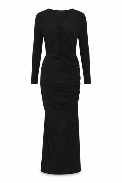 PRETTYLITTLETHING Womens Black Polyester Maxi Size 6 Round Neck Pullover