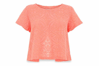 Womens UK Size 6 Miss Selfridge Pink Basic T-Shirt