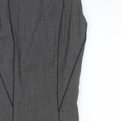 H&M Womens Grey Polyester A-Line Size 6 Round Neck Zip