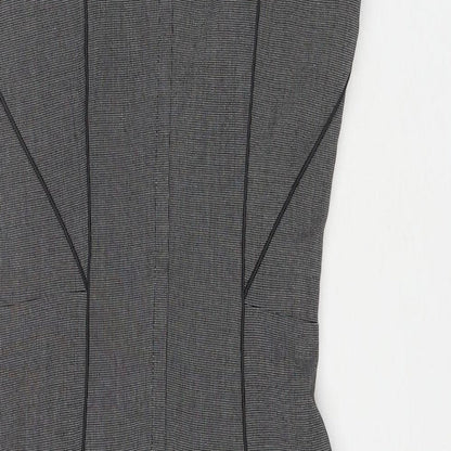 H&M Womens Grey Polyester A-Line Size 6 Round Neck Zip