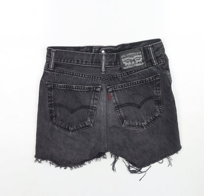 Levi's Womens Grey Cotton Cut-Off Shorts Size 28 in L3 in Regular Zip