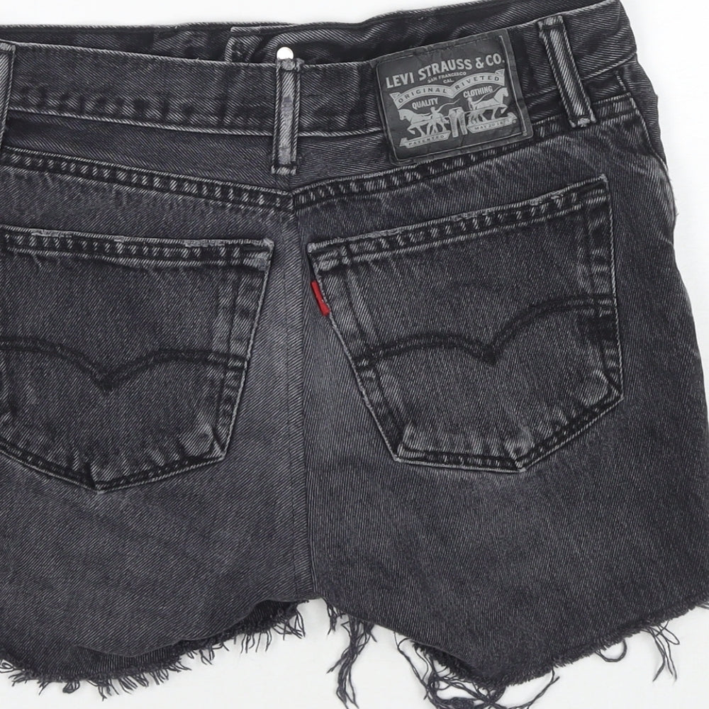 Levi's Womens Grey Cotton Cut-Off Shorts Size 28 in L3 in Regular Zip