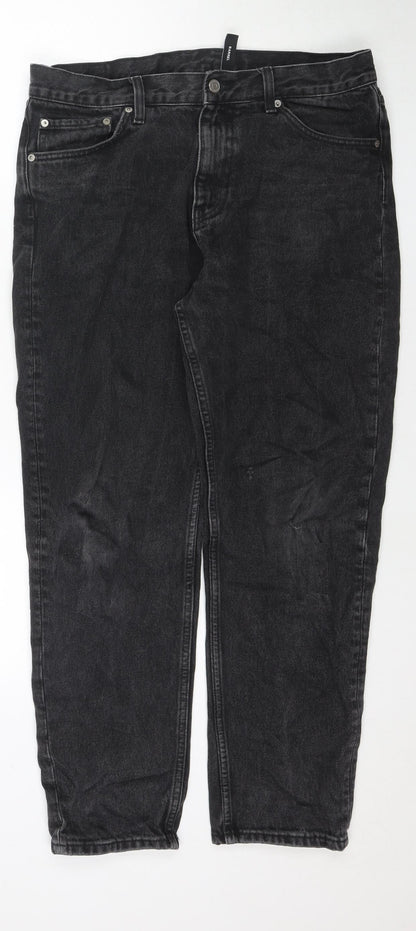 Womens UK Size 31 in Weekday Regular Fit Mom Black Jeans