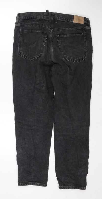 Womens UK Size 31 in Weekday Regular Fit Mom Black Jeans