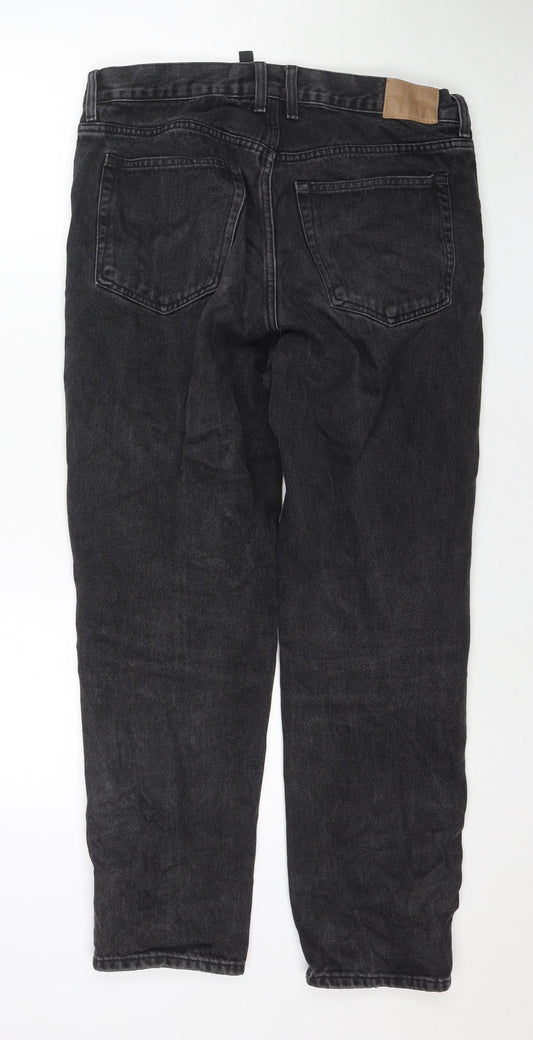 Womens UK Size 31 in Weekday Regular Fit Mom Black Jeans