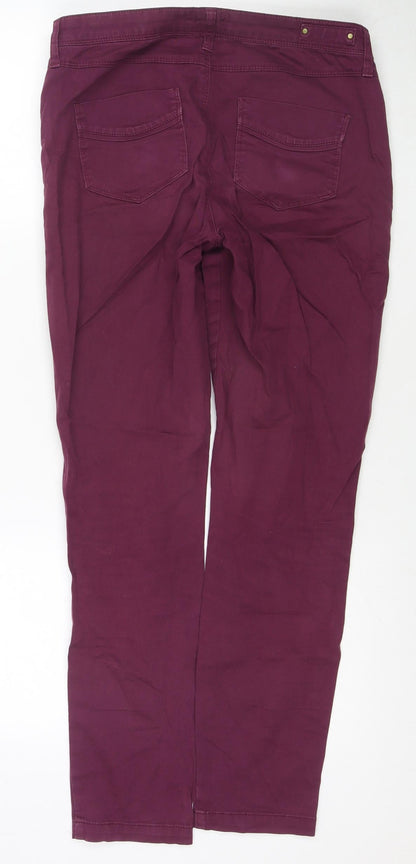 River Island Womens Red Polyester Blend Skinny Jeans Size 10 L28 in Regular Zip