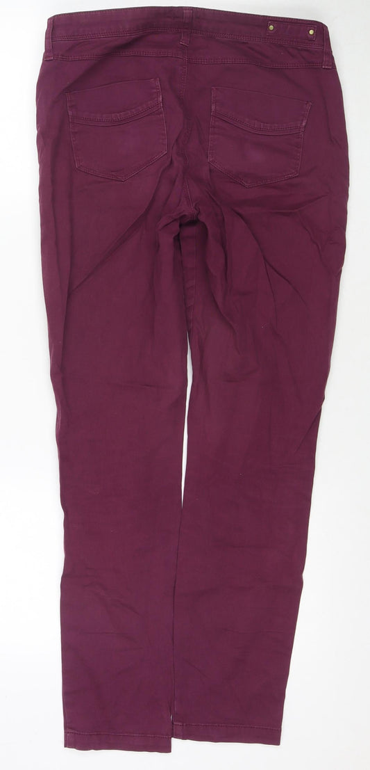 River Island Womens Red Polyester Blend Skinny Jeans Size 10 L28 in Regular Zip