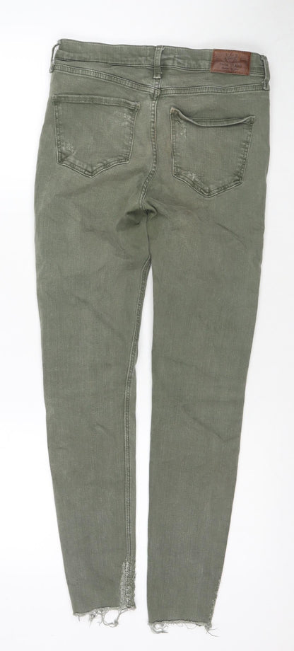 River Island Womens Green Cotton Skinny Jeans Size 10 L27 in Regular Zip